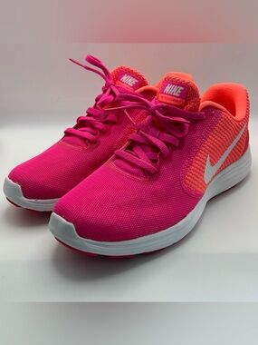 Nike Revolution 3 Womens Running Shoes Pink Orange Size 8 NWOT Athletic Sneakers